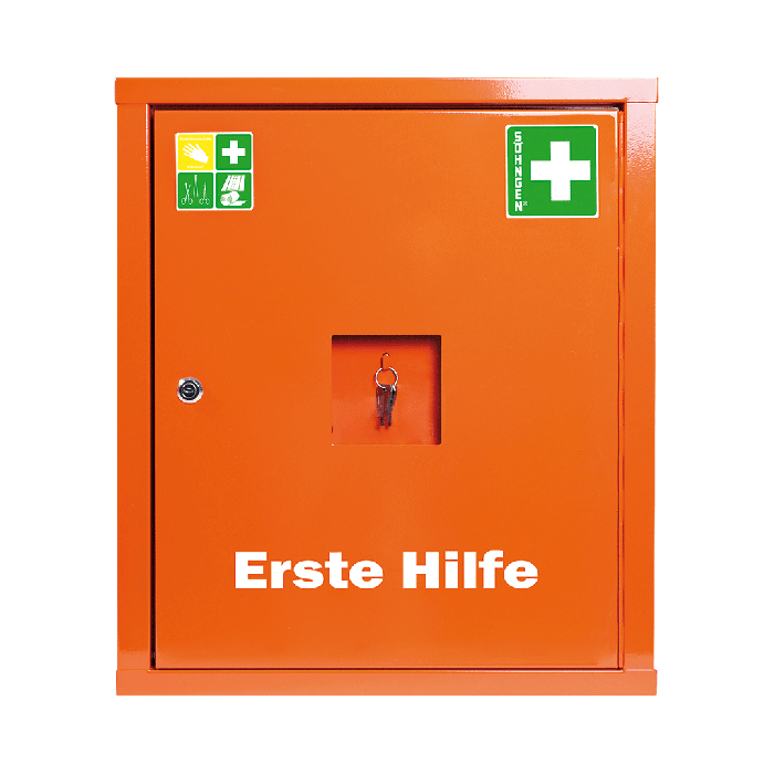 Armario de primeros auxilios EUROSAFE, norma industrial Plus, color naranja