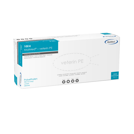 MaiMed-veterin PE veterinærhansker 90cm, oransje, 100 stk/eske | Eske (100 stk)
