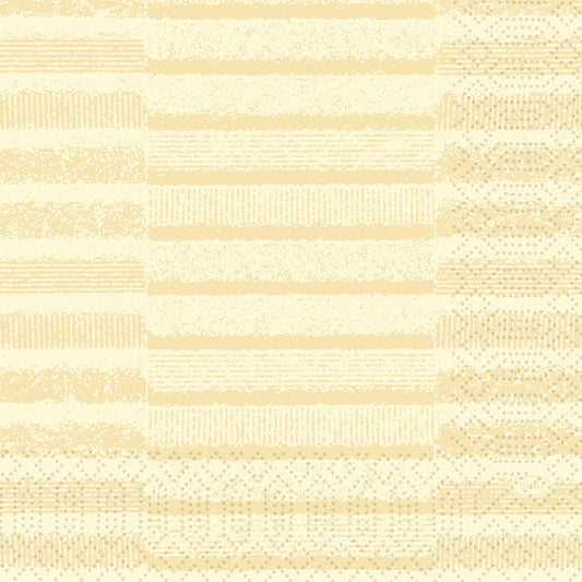 Ein Raster aus beigen Linien und Punkten auf einem hellen cremefarbenen Hintergrund sorgt für Struktur - perfekt für elegante Einrichtungen wie die Duni GmbH Zellt.-Servietten 33x33 cm, 3-lagig, cremefarben | Packung (50 Servietten).