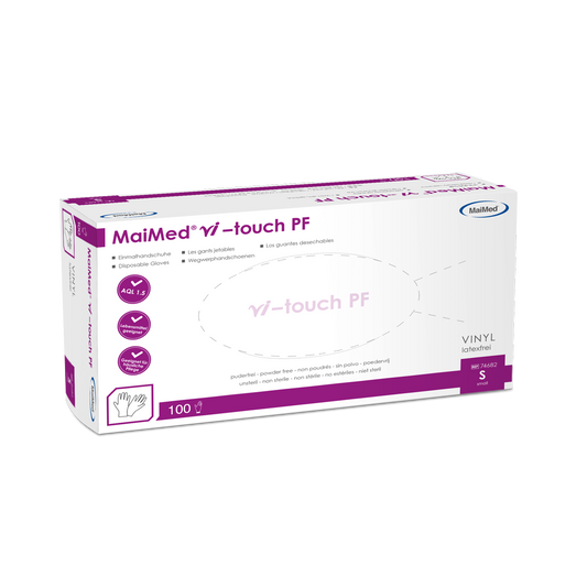 MaiMed vi-touch engangs vinylhansker, pudderfrie, 100 stk/eske