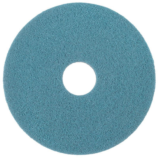 Das Twister Pad Blau – rund von Diversey Deutschland GmbH & Co. OHG ist ein blaues Reinigungspad mit Loch, ideal für die professionelle Reinigung von Steinböden. Von oben auf weißem Hintergrund fotografiert.