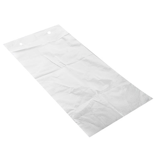 Auf weißem Untergrund liegt ein flacher, durchsichtiger, rechteckiger Starpak 2000 Flachbeutel (CPP glasklar flammperforiert, geblockt à 100 Beutel) mit strukturierter Oberfläche und zwei Löchern nahe der Oberkante.