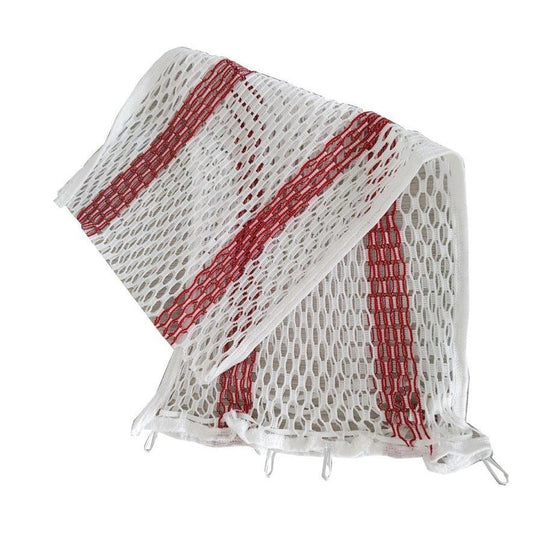 Das Di Protect Wäschenetz rot von Diversey Deutschland GmbH & Co. OHG ist ein hochwertiges Wäschenetz mit zwei roten Streifen und Haken, ideal für den TASKI Protect Trolley (Packung: 1 Stück).