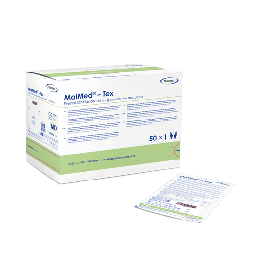 Guantes quirúrgicos de látex estériles MaiMed-Tex ligeramente empolvados 50 par/caja