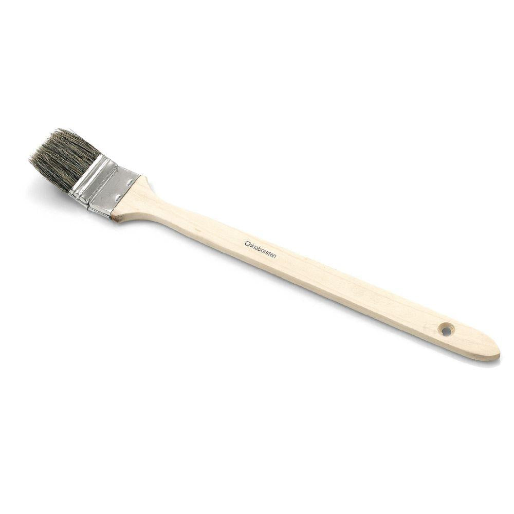 El pincel para radiadores de la industria Nölle Profi Brush cuenta con un largo mango de madera clara con agujero para colgar, virola de metal blanca y cerdas grises de China. Nuevo y sin usar de Nölle Profi Brush Bürsten- & Pinseltechnik e.K.