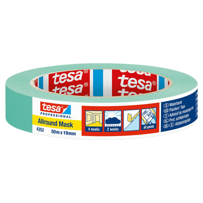 tesa Allround Mask 4352 Craftsmen, pastel green, 50 m x 19 mm