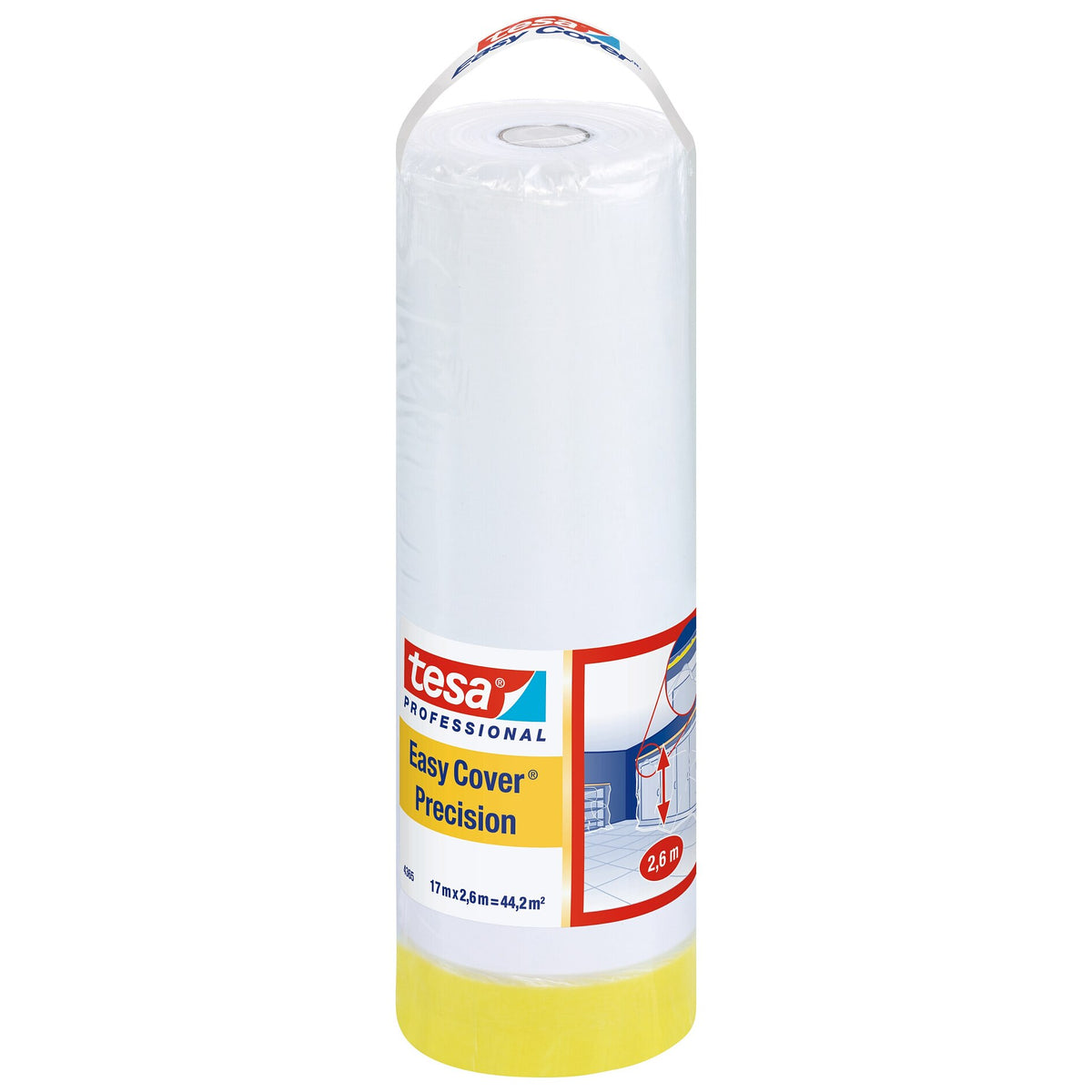 tesa Professional 4365 Easy Cover Precision PLUS HDPE Film, Transparent, 17 m x 2.6 m