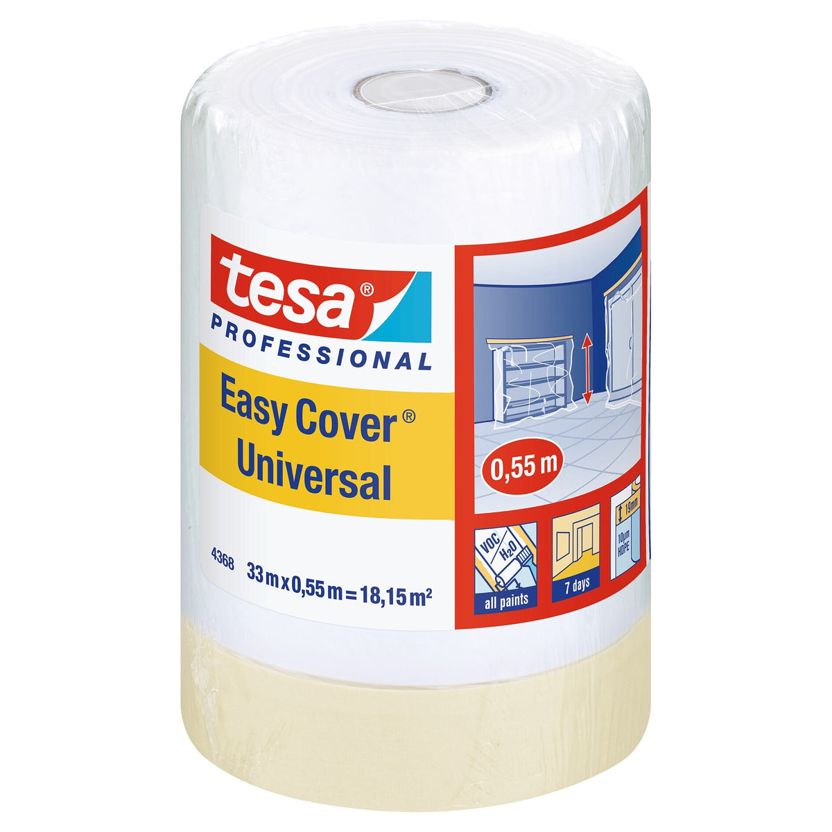 tesa Professional 4368 Easy Cover Universal Film, Brown, 33 m x 550 mm
