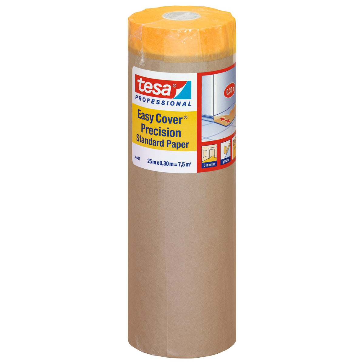 tesa Professional 4401 Easy Cover Precision Standard Paper, orange, 25 m x 300 mm