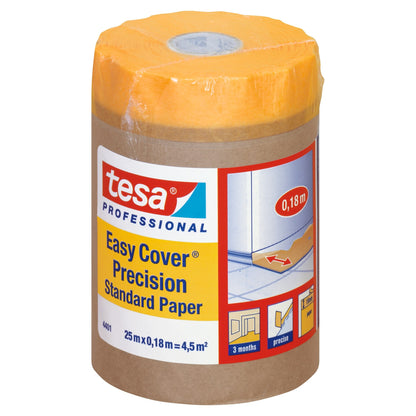 tesa Professional 4401 Easy Cover Precision Standard Paper, orange, 25 m x 180 mm