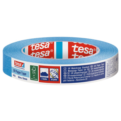 Cinta de pintor tesa Professional 4435 UV, 2 semanas, 50 m x 19 mm, azul