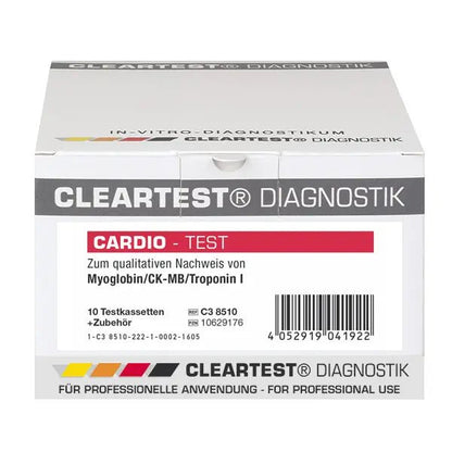 Pack Cleartest Cardio Myglobin/CK-MB/Trop I: 10 pruebas | Paquete (10 pruebas)