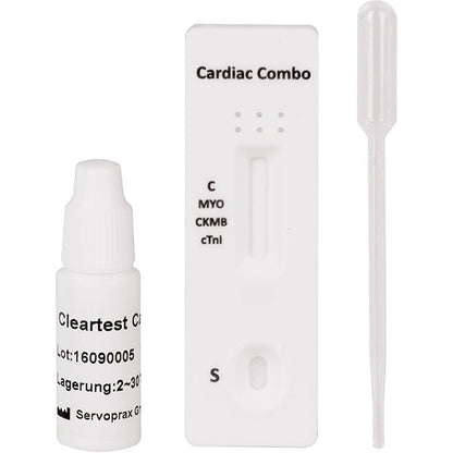 Cleartest Cardio, Paquete: 5 casetes de prueba Mioglobina/CK-MB/Trop I | Paquete (5 pruebas)