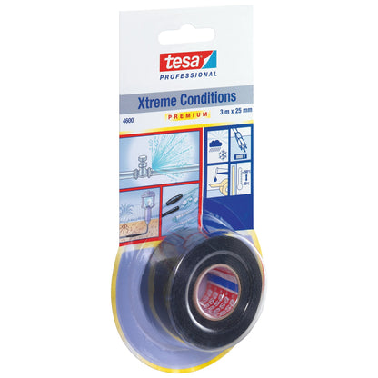 tesa Professional 4600 Xtreme Conditions Repair Tape, 3 m x 25 mm, black