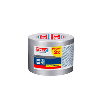 tesa 4619PRO Duct Tape+, 50 m x 48 mm, gris plateado