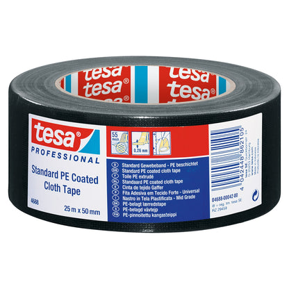 tesa Professional 4688 PE Repair Tape, Black, 25 m x 50 mm