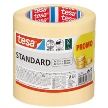Cinta de pintor tesa Standard, 50 m x 19 mm + 50 m x 30 mm