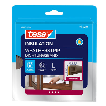 Cinta de sellado tesa INSULATION de goma L, marrón, 6 m x 9 mm