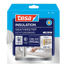 tesa INSULATION Dichtungsband Silikon One Size Fits All, 6 m x 9 mm transparent