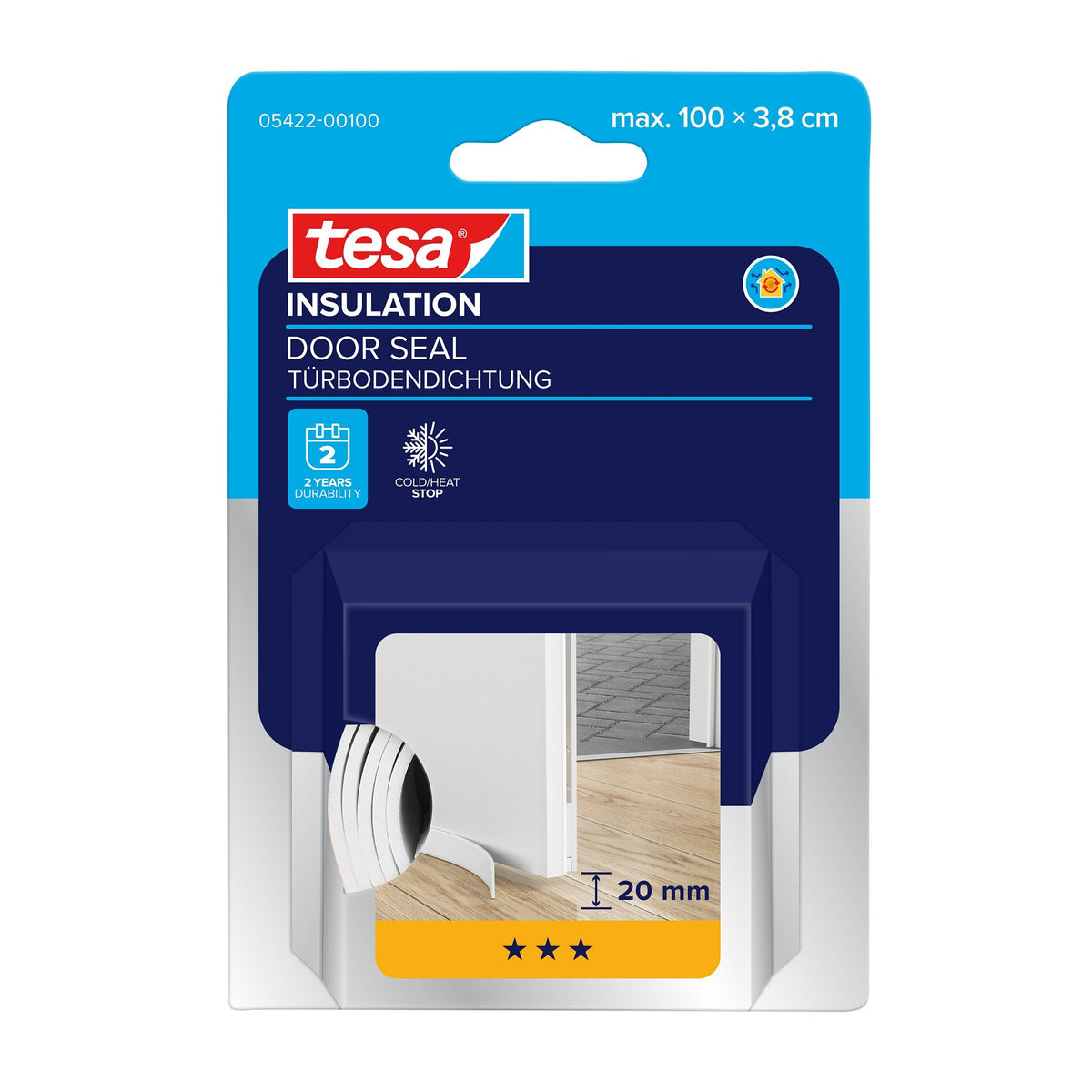 tesa INSULATION Door Seal, 1 m x 38 mm, white