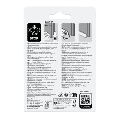 tesa INSULATION Door Seal, 1 m x 38 mm, white