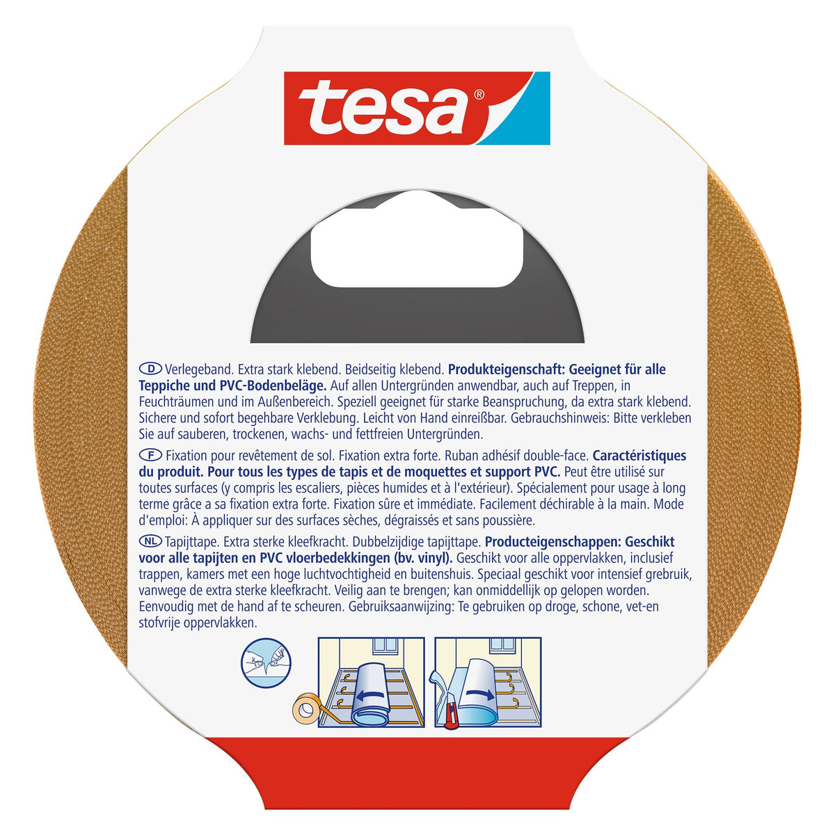 tesa 5696 Installation Tape, Extra-Strong Adhesive, 25 m x 50 mm, White