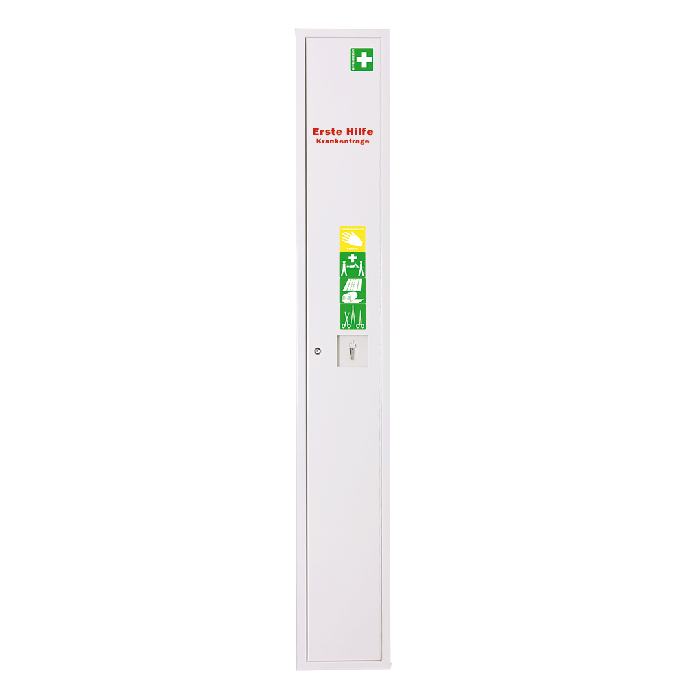 White, Empty Floor-Standing First Aid Cabinet