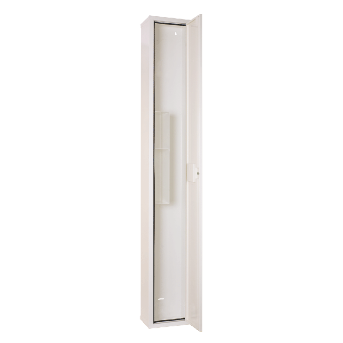White, Empty Floor-Standing First Aid Cabinet