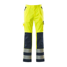 Pantalones MASCOT® Olinda, amarillo de alta visibilidad/azul marino