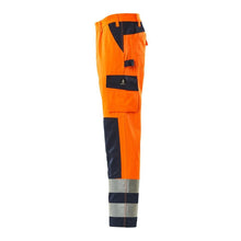 Pantalones MASCOT® Olinda, naranja de alta visibilidad/azul marino
