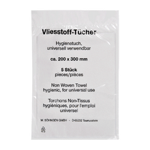 Nonwoven wipes, 200 x 300 mm, pack of 5
