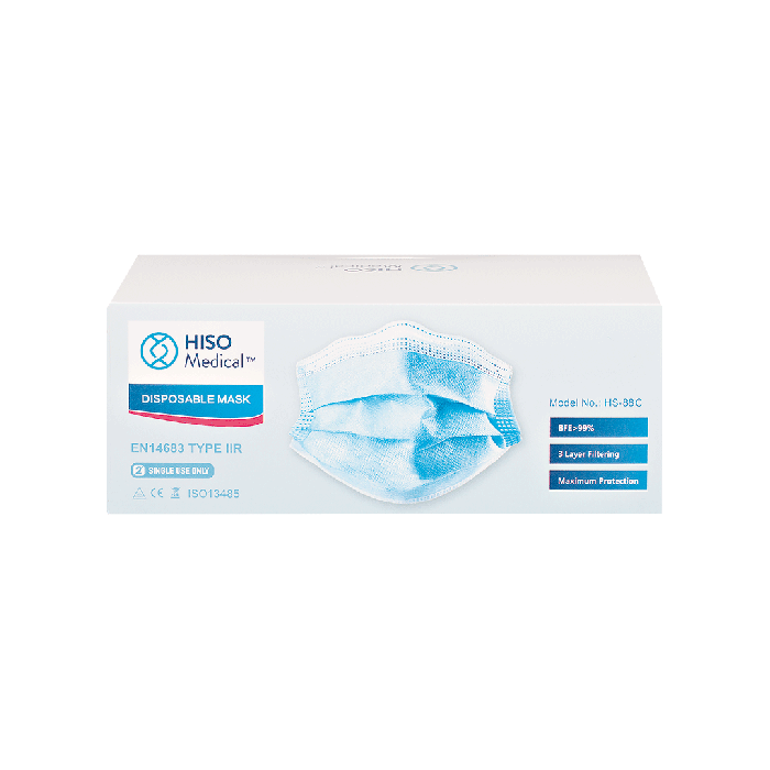 Disposable Face Mask, 3-Ply, Pack of 50, 2020