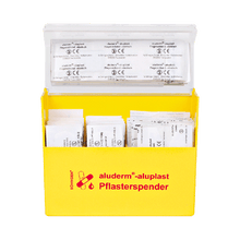 Dispensador de tiritas amarillo aluderm®-aluplast, lleno