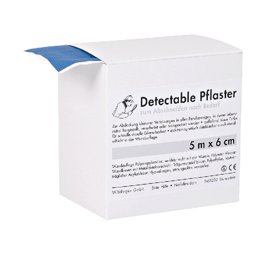 Detectable adhesive bandage, 5 m x 6 cm