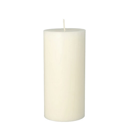 A PAPSTAR pillar candle (Ø 70 mm, 150 mm) made of 100% fully colored stearin from PAPSTAR GmbH stands upright with an unlit wick against a white background.