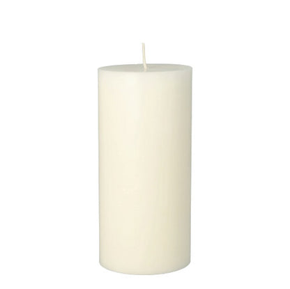 A PAPSTAR pillar candle (Ø 70 mm, 150 mm) made of 100% fully colored stearin from PAPSTAR GmbH stands upright with an unlit wick against a white background.