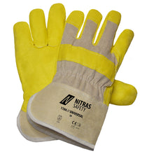 NITRAS UNIVERSAL, guantes de piel sintética, color natural/amarillo, algodón EN 388 | Paquete (12 pares)