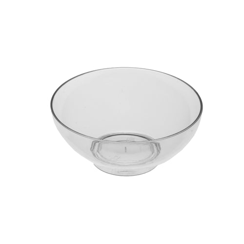 The Starpak 50 finger food bowls, PS clear, are transparent, round plastic bowls with a wide open top – perfect for serving finger food at events, depicted on a plain white background.