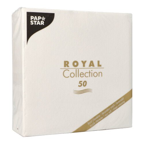 Las PAPSTAR 50 servilletas "ROYAL Collection" 1/4-pliegue, blancas, de PAPSTAR GmbH incluyen 50 servilletas de papel de alta calidad en un generoso formato de 40 x 40 cm.