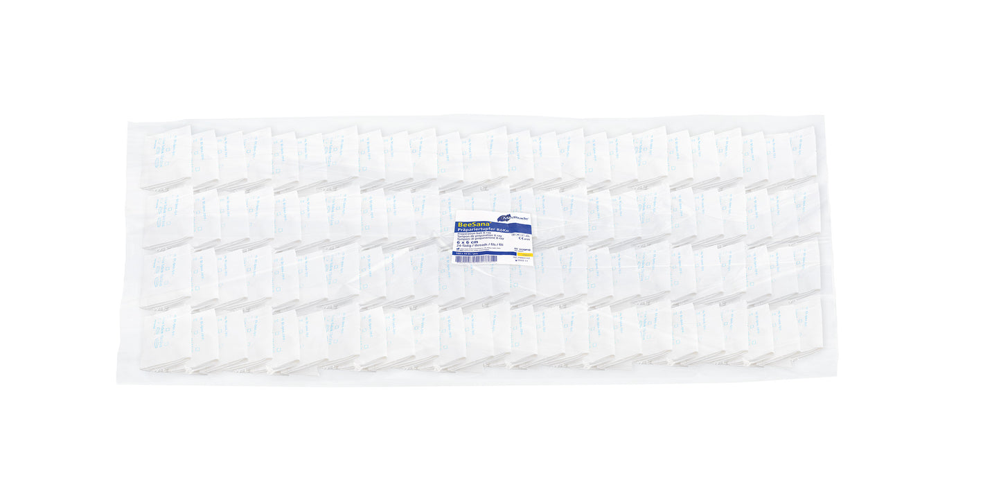BeeSana® preparation swabs, RöKo, non-sterile, 6 x 6 cm, pre-counted in packs of 10 | Pack (1000 pieces)
