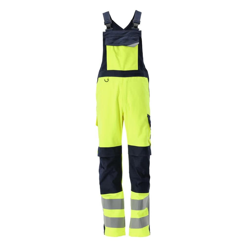 MASCOT® Davos Multisafe dungarees, hi-vis yellow/black-blue