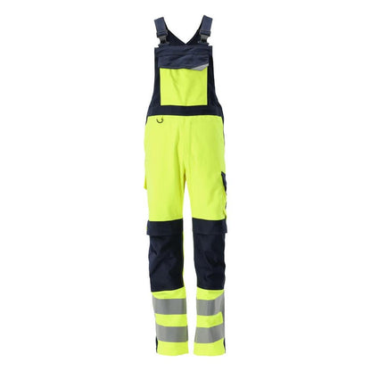 MASCOT® Davos Multisafe dungarees, hi-vis yellow/black-blue