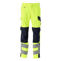 MASCOT® Arbon pantalones Multisafe, amarillo de alta visibilidad/negro-azul