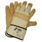 Guantes NITRAS de piel de vacuno, color natural / marrón, algodón EN 388 | Paquete (12 pares)
