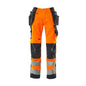 MASCOT® Wigan pantalones artesanales, naranja de alta visibilidad/negro-azul