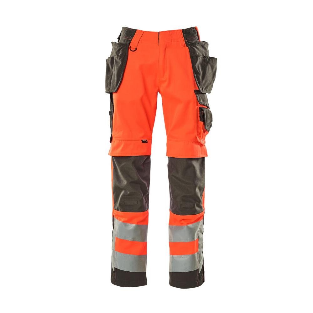 Pantalón artesano MASCOT® Wigan, rojo de alta visibilidad/antracita oscuro