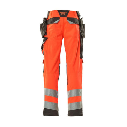Pantalón artesano MASCOT® Wigan, rojo de alta visibilidad/antracita oscuro