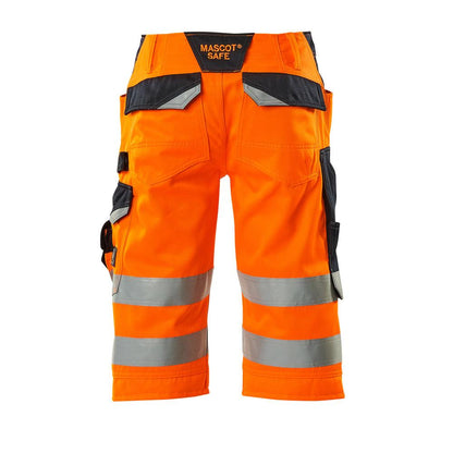 MASCOT® Luton three-quarter trousers, hi-vis orange/black-blue