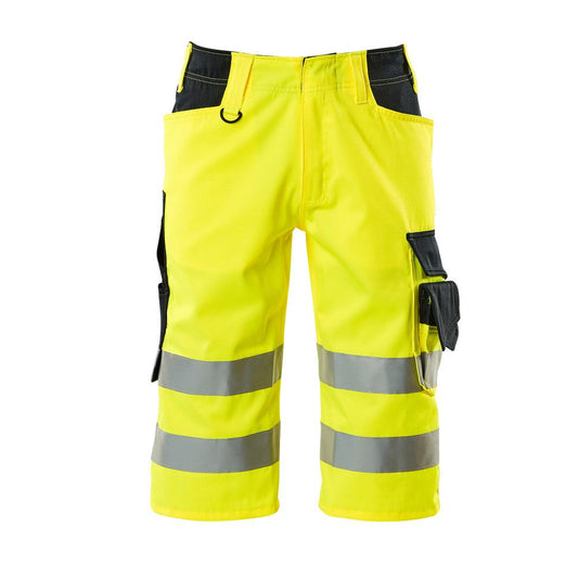 MASCOT® Luton pantalones tres cuartos, amarillo de alta visibilidad/negro-azul
