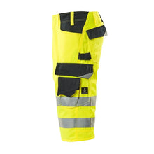 MASCOT® Luton pantalones tres cuartos, amarillo de alta visibilidad/negro-azul